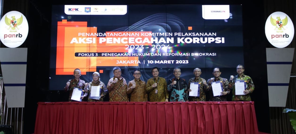 Menteri PANRB Bersama Pimpinan Lembaga Tim Nasional Stranas PK Perkuat Komitmen Cegah Korupsi